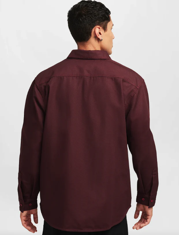 Nike SB - Woven Skate L/S Shirt | Burgundy Crush - Image 2