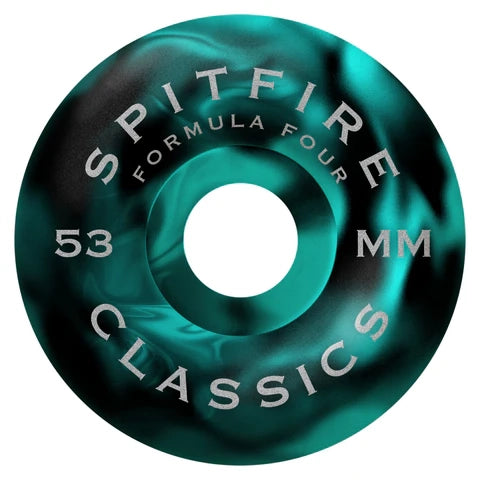 Spitfire - F4 Floral Classics 53mm 99d Wheels | Teal Black Swirl - Image 2