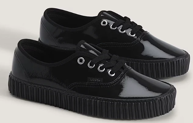 Vans - Authentic Creeper Shoes | Black Black (Patent Leather) - Image 2