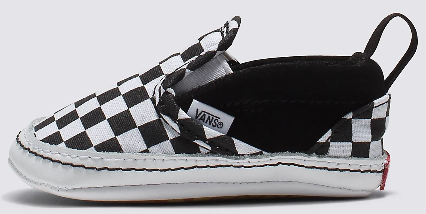 Vans - Infant Slip-On V Crib Shoes | Black White (Checkerboard) - Image 2