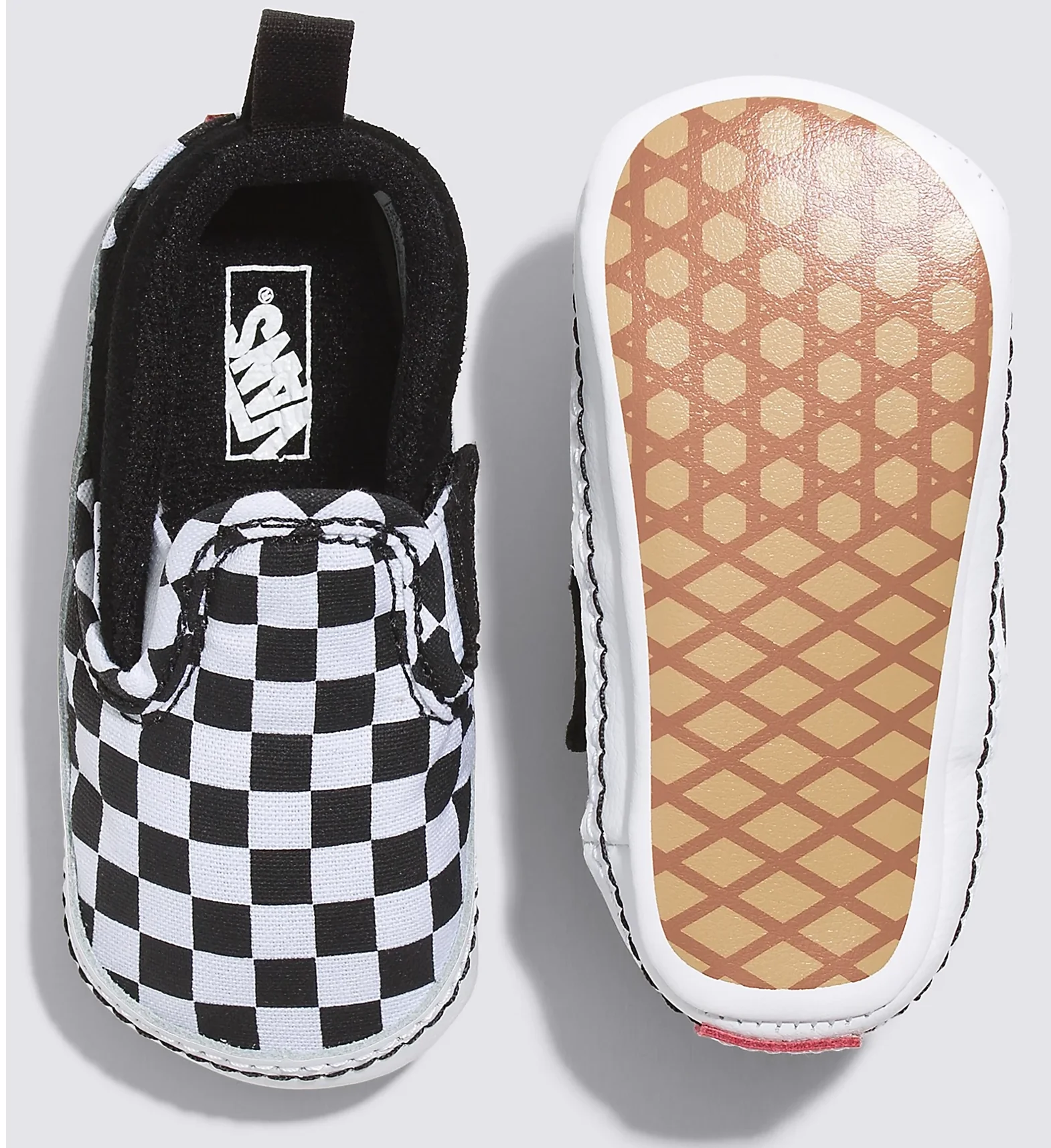 Vans - Infant Slip-On V Crib Shoes | Black White (Checkerboard) - Image 4