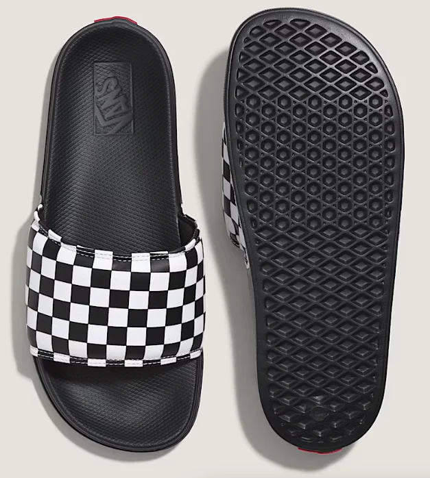 Vans - La Costa Slides | White Black Checkerboard - Image 2