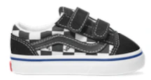 Vans - Toddler Old Skool V Shoes | Black (Logo Checkerboard)