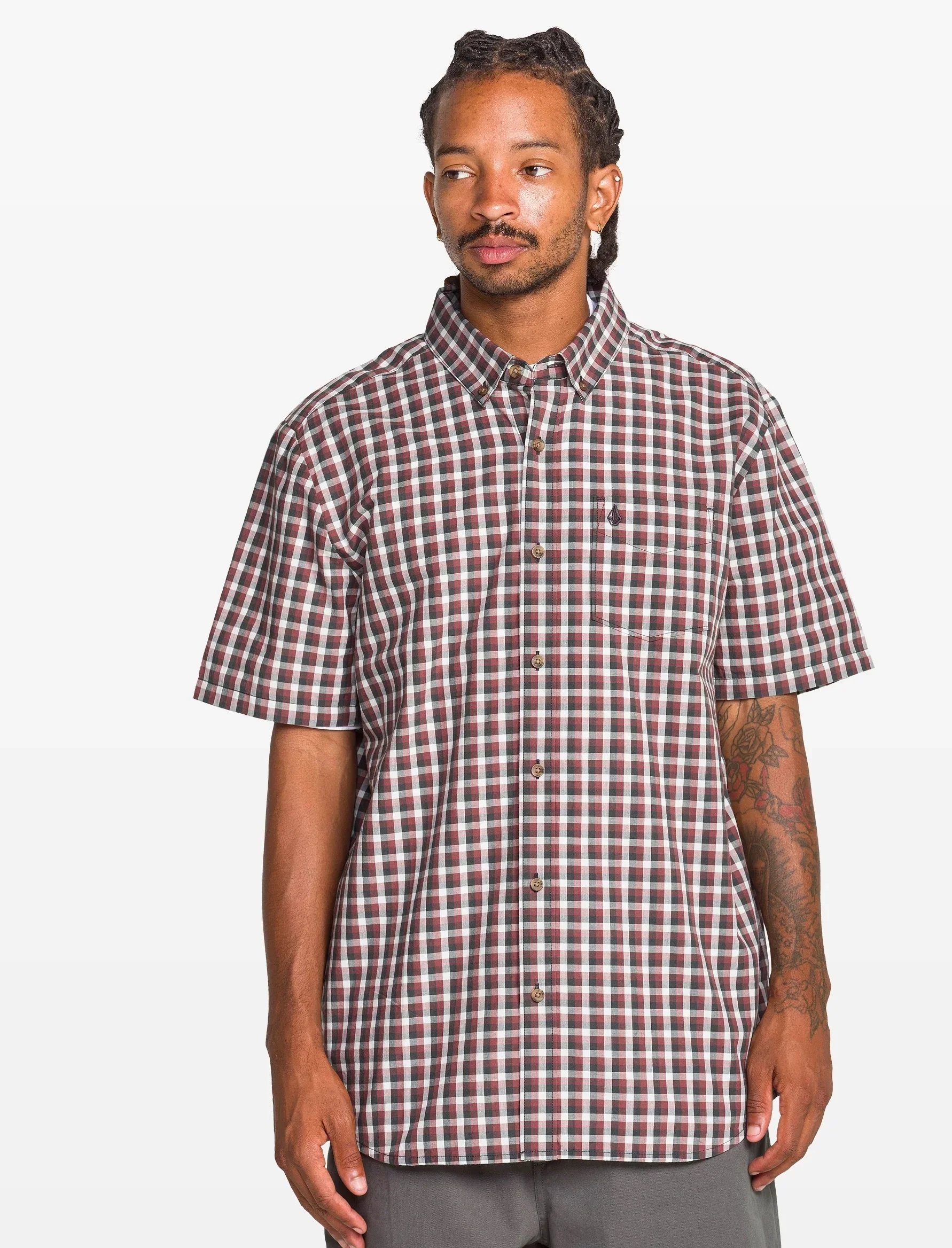 Volcom - Louie Check S/S Shirt | Light Blue Acid - Image 3
