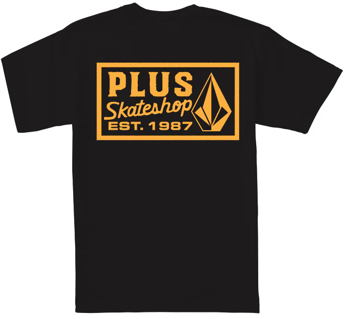 Volcom x Plus Skateshop Tee | Black - Image 2