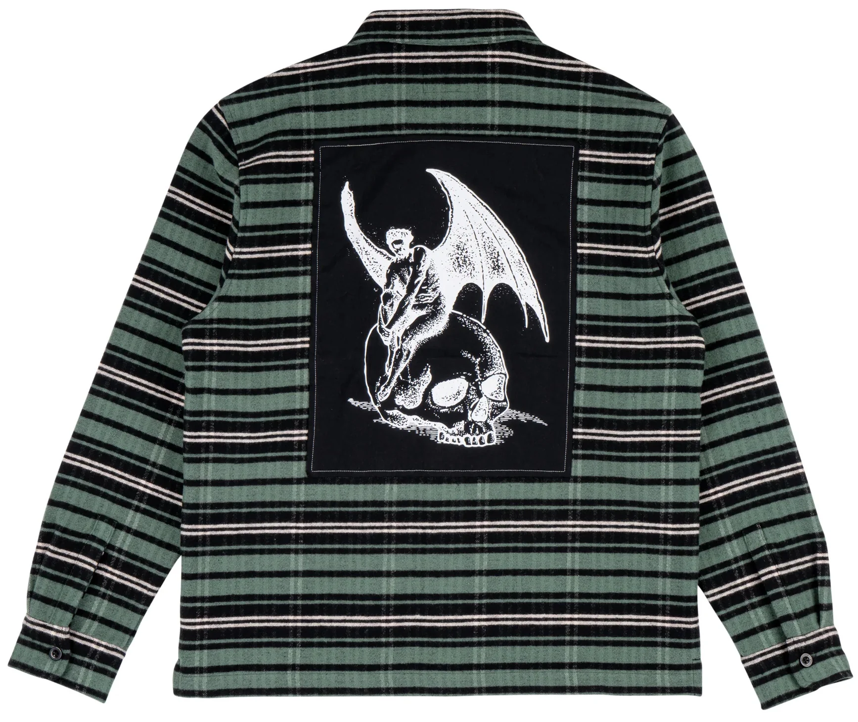 Welcome - Nimbus L/S Flannel Shirt w/ Back Patch | Duck Green - Image 2