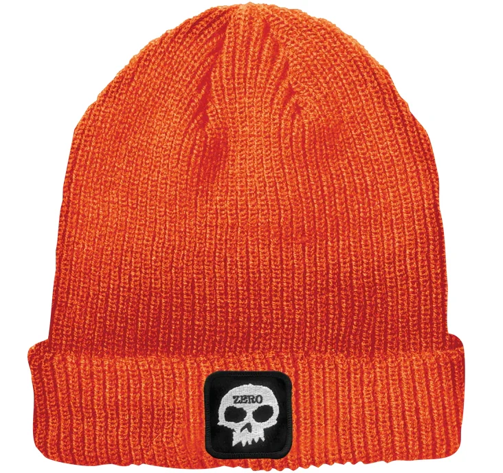 Zero - Single Skull Patch Beanie | Orange